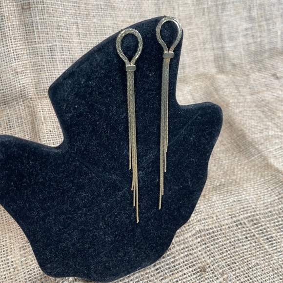 22. Gold Cluster Drop Earrings - Picture 7 of 9